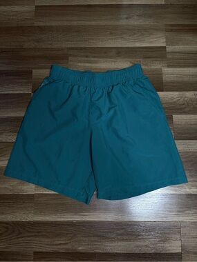 Under Armour Men’s Woven Athletic Shorts Blue Elastic Waist Drawstring Pockets L